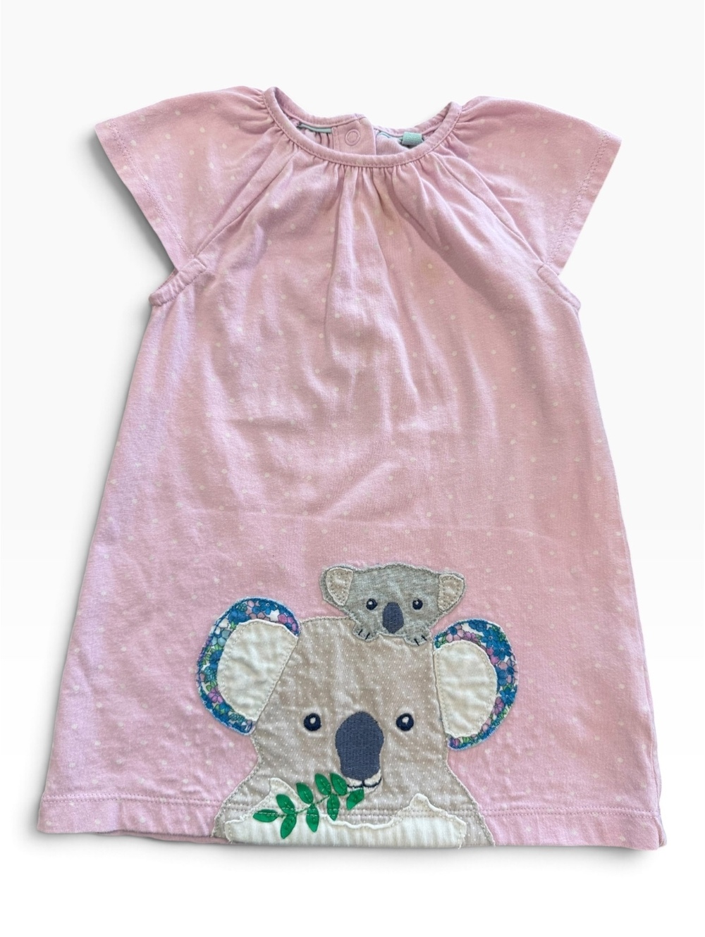 Baby Boden Pink Koala Applique Dress Size 12-18 Months